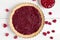 Homemade raspberry pie preparation. Tart with