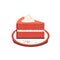 Homemade Red Velvet Cheesecake flat vector icon