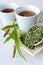 Homemade remedy - herbal plantain tea plantago lanceolata - he