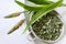 Homemade remedy - herbal plantain tea plantago lanceolata - he