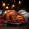 Homemade roast turkey or roast chicken for Thanksgiving or Christmas dinner