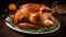 Homemade Roasted Thanksgiving Day Turkey with all the Sides. generative ai