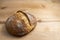 Homemade round loaf of freshly baked artisan sourdough bread