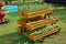 Homemade rural  mobile wooden vegetable beds