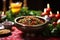 homemade salsa in a festive bowl