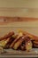 Homemade Salted French Fries On Wooden Background.