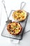 Homemade savory autumn quiche with mushrooms