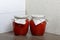 Homemade seasonal preparations. In glass jars, tomato paste. The neck of the cans is wrapped in paper and tied with rope