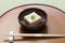 Homemade sesame tofu, japanese traditional vegan cuisine
