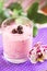 Homemade smoothies with berries and cream