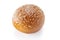 Homemade sourdough bread. Burger bun isolated on white background