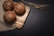 Homemade sourdough bread. Burger bun isolated on wooden background