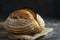 Homemade sourdough bread, rustic round loaf made with sourdogh starter