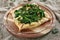 Homemade Square Khachapuri Made From a Delicious Tender Dough with Spinach