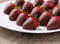 Homemade strawberries dipped in chocolate