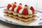 Homemade strawberry millefeuille, French pastry