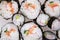 homemade sushi isolated