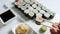 Homemade sushi rolls japanese cuisine food