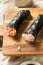 Homemade Sushi Temaki Hand Rolls