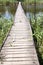 Homemade suspension bridge across the Sura River in the Dnipropetrovsk region