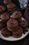 Homemade sweet molten chocolate lava cakes muffins