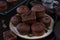 Homemade sweet molten chocolate lava cakes muffins