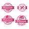 Homemade sweets red labels badges set