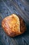 Homemade tartine bread on dark wooden table