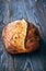 Homemade tartine bread on dark wooden table