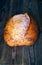 Homemade tartine bread on dark wooden table