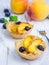 Homemade tartlets with fruits