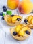 Homemade tartlets with fruits