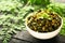 Homemade tasty  moringa leaves curry.