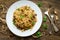 Homemade traditional Italian mushroom risotto