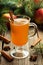 Homemade traditional winter hot apple cider with