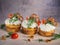 Homemade unsweetened savory appetizer cupcakes