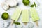 Homemade vegan frozen coconut mojito popsicles - ice pops - paletas.