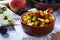 Homemade vegetable stew with zucchini and peppers