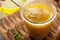 Homemade vinaigrette salad dressing