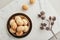 Homemade walnut shaped cookies with boiled condensed milk