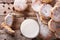 Homemade Welsh cakes with raisins and milk close-up. horizontal