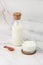 homemade yogurt, kefir, fermented milk on a light background. Healthy, clean eating. Vegan or gluten free diet