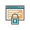 Homepage secure web development icon line and fill