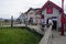 Homer, Alaska: Tourists stroll the wooden boardwalk to visit the row of colorful shops