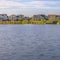 Homes along the shore of man made Oquirrh Lake