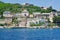 Homes on a cliff at the sea