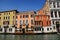 Homes and historic palace on the Grand Canal in Venice in Italy