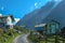 Homes at Lachung, Lachung valley, town and a beautiful hill station in Northeast Sikkim, India. 9,600 feet and at the confluence