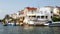 Homes and waterways at residential marina. Empuriabrava
