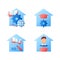 Homeschooling flat icons set